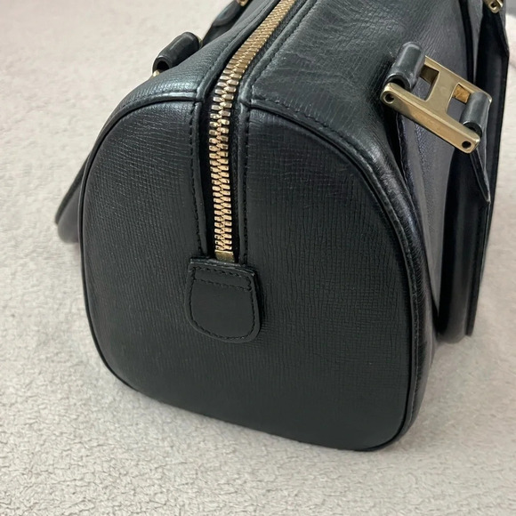 MCM Small Black Leather Satchel Boston Handbag - Picture 6 of 16